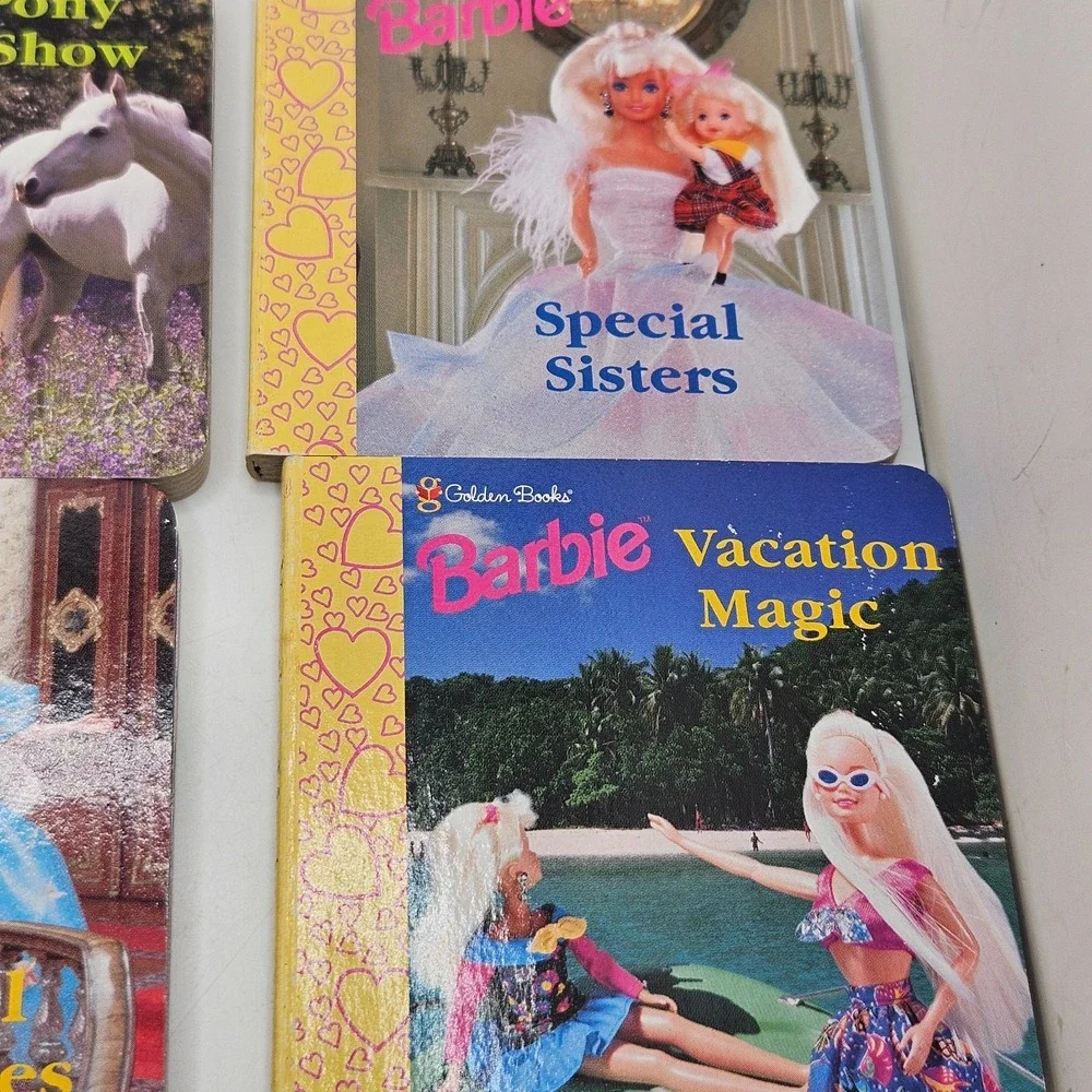 Vintage 1998 Barbie Pocket Library Golden Books Complete 6 Board Book Box Set